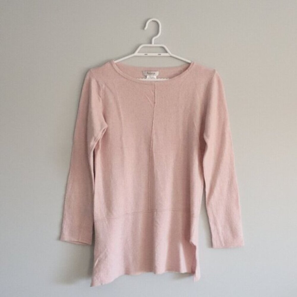 Bartolini Women's L Pink Luxury Wool/Cashmere/Silk Italy Pullover Crew Sweater